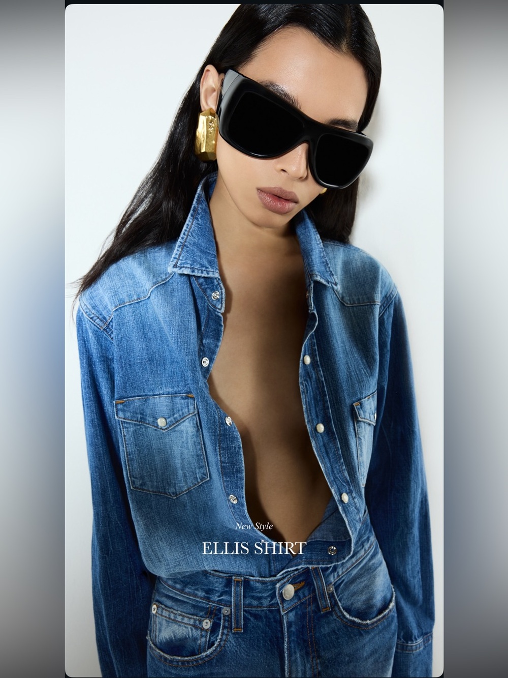 BNWT Eterne Ellis Denim Jean Shirt Size XS